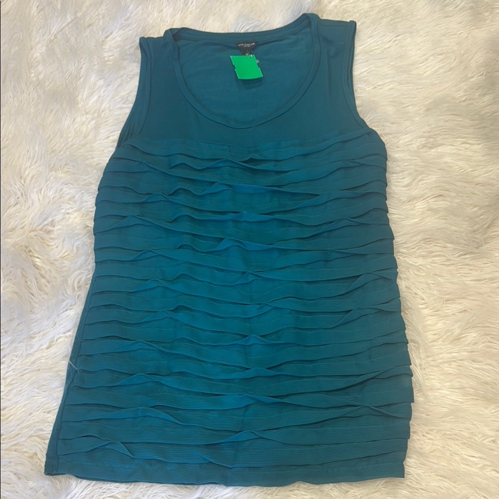 Teal Sleeveless Layered Top